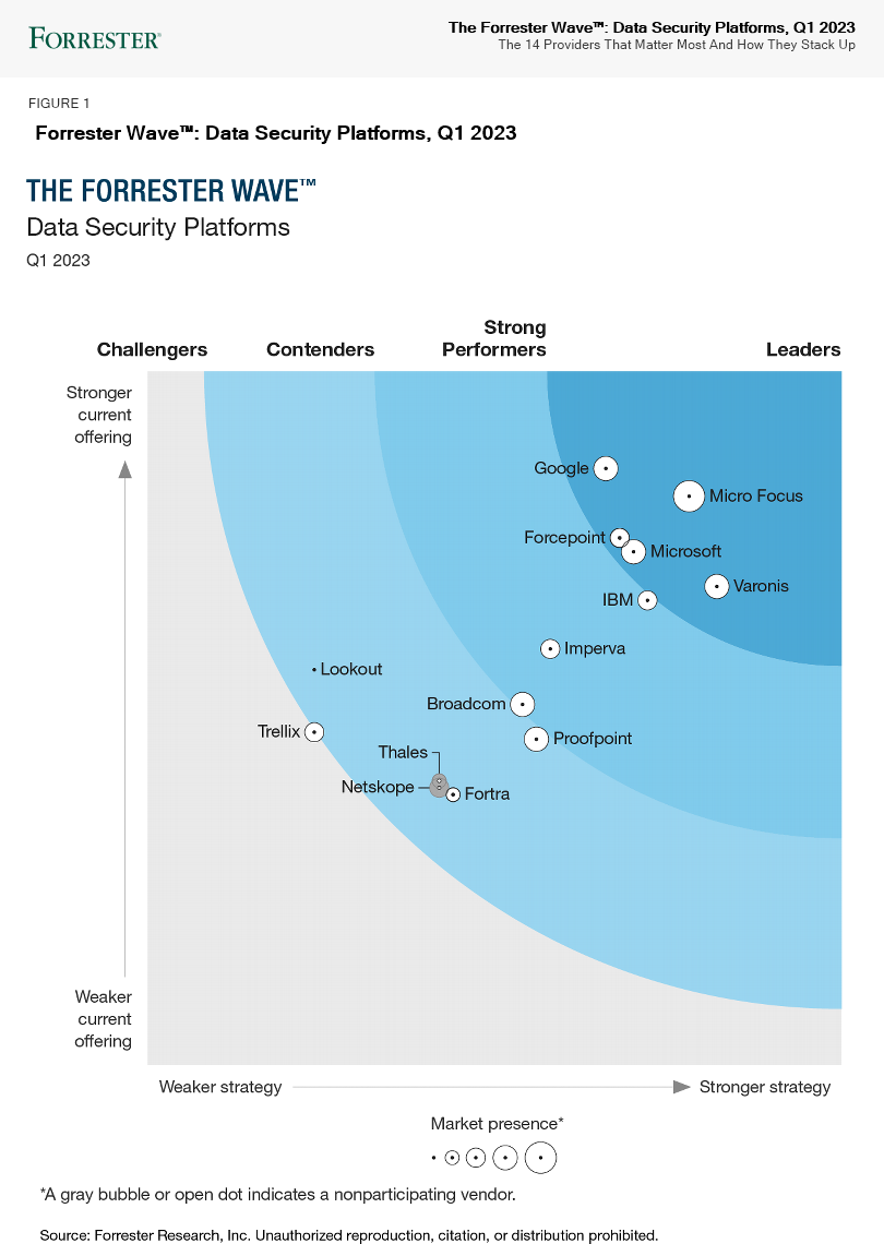 Piattaforme per la sicurezza dei dati Forrester Wave