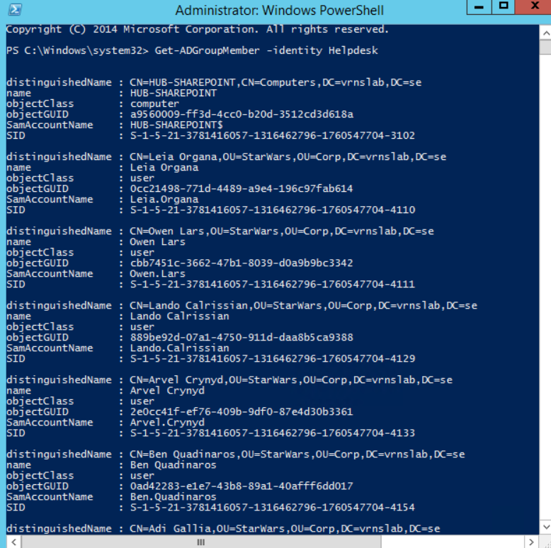 Get-ADGroupMember -identity Helpdesk