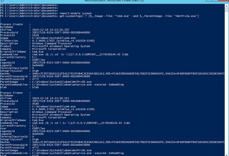 Get-sysmonlogs example