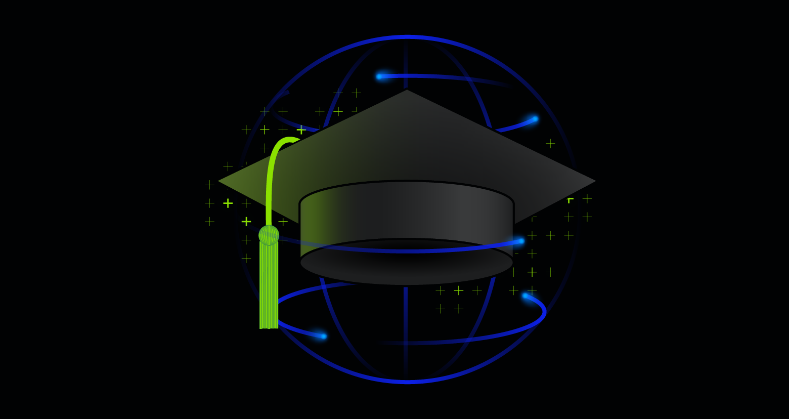 Cap for educational graduation to convey education cybersecurity stats