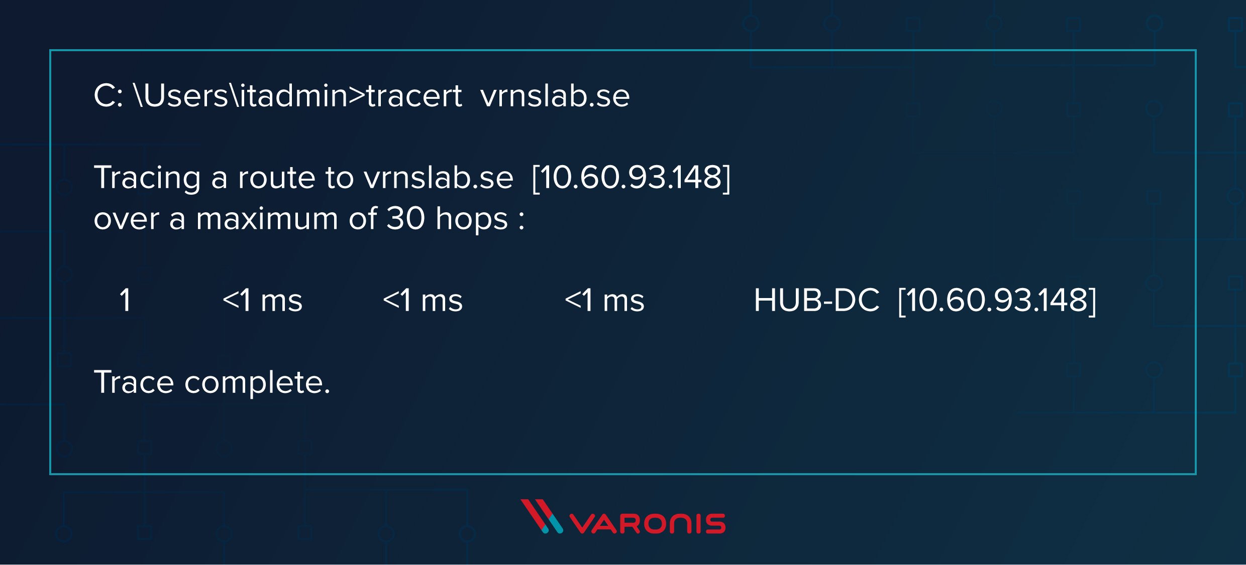 tracert domain active directory controller