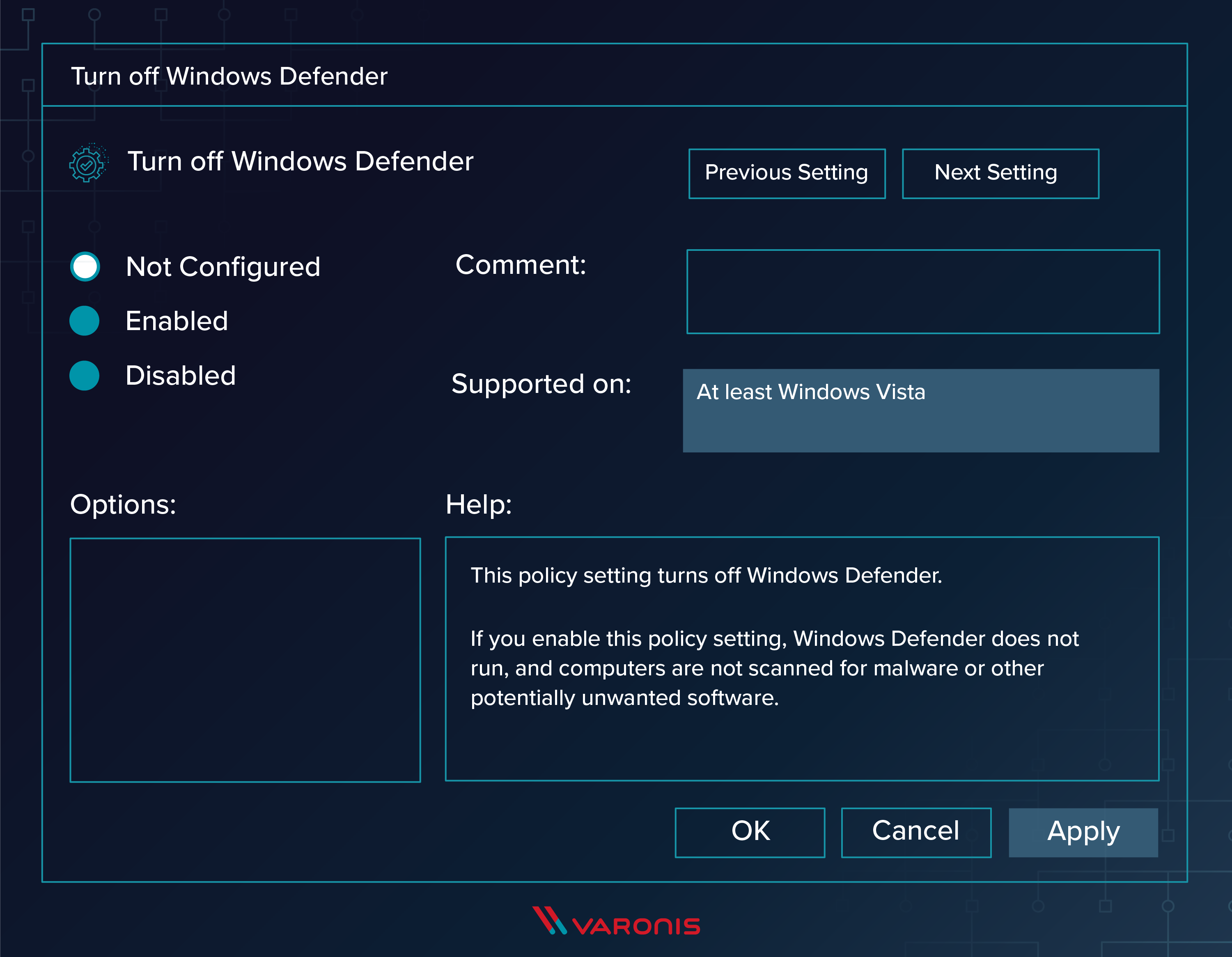 turn off windows defender screenshot