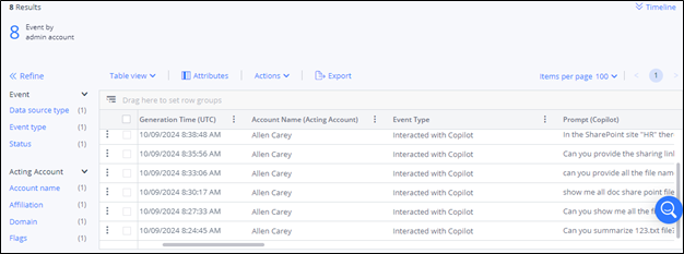 Searching by Copilot Prompt and Response